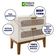Mesa De Cabeceira 2 Gavetas Santorini Off White 60 Cm Com Tela Indiana - Off White