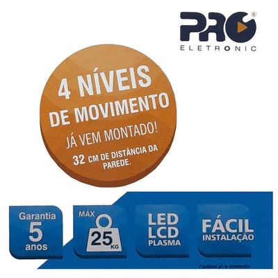 Suporte Tri Articulado Tv De 13-55 Proeletronic Pqst-1355/02