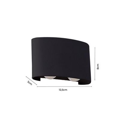 Arandela Led 12w Ranne 3000k Bivolt Preta Nordecor