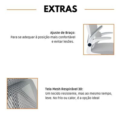 Cadeira De Escritório Presidente Executiva Oficial Legacy Cinza