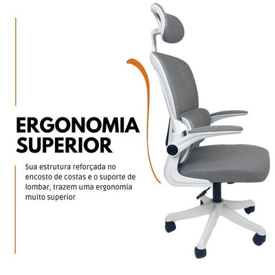 Cadeira De Escritório Presidente Executiva Oficial Legacy Cinza