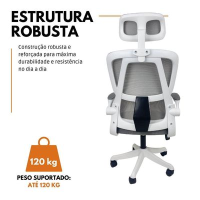 Cadeira De Escritório Presidente Executiva Oficial Legacy Cinza