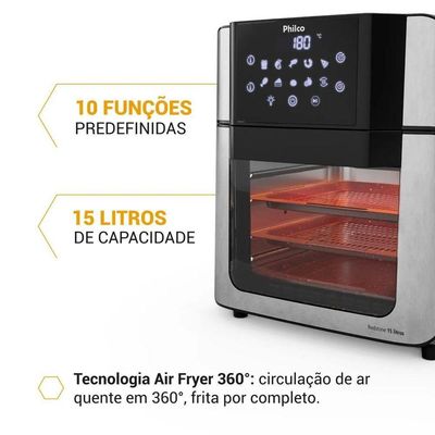 Air Fryer Oven Philco 15L Painel Digital PAF15A 110V