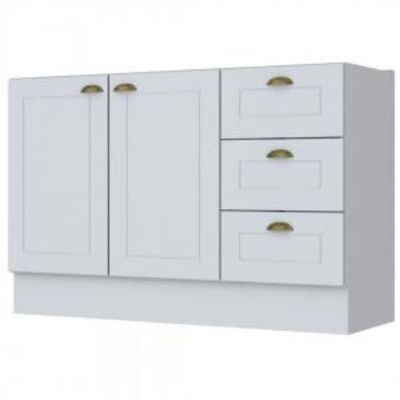 Cozinha Modulada 2 Peças 5 Portas 3 Gavetas Henn Americana Branco