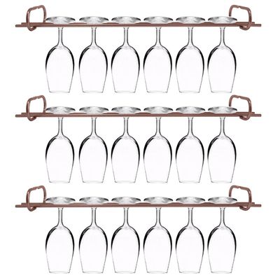 Conjunto 3 Organizadores Porta Taças 42cm Suportes Suspensos Para Taças Rosé Gold