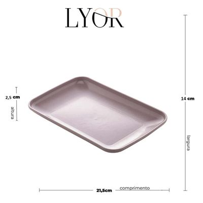 Kit 20 Travessas Bandeja Retangular 21x14cm Sortida Sobremesa Petiscos Lyor