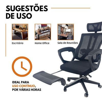 Cadeira De Escritório Presidente Executiva Oficial Paris Preto