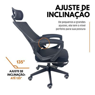 Cadeira De Escritório Presidente Executiva Oficial Paris Preto