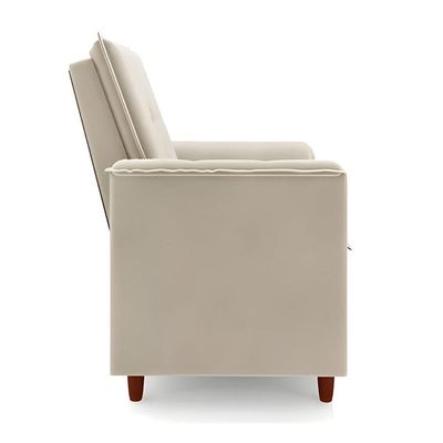 Poltrona Decorativa Amamentação Reforçada E Puff Mavie Suede bege