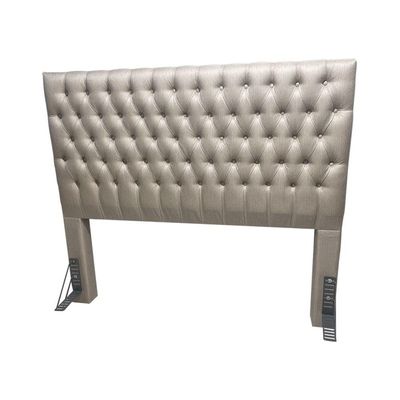Cabeceira Cama King Estofada Capitonê Creta 1,93m Linho Bege