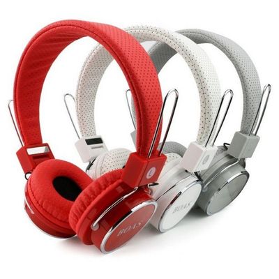 Fone de Ouvido Bluetooth SD Mp3 Rádio FM Player Vermelho