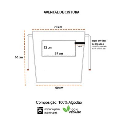 Avental de Cintura e Faixa Cabelo Verde Escuro Cafe Bistro