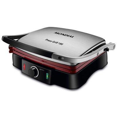 Press Grill Mondial Red Ceramic Pg-02 Press Grill-220v-preto/inox 220V