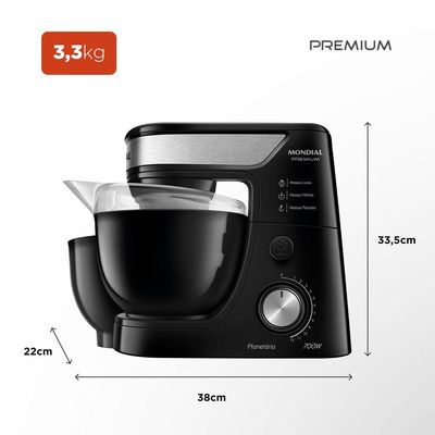 Batedeira Planetária Mondial Premium Bp-01p-b Batedeira Planetária-220v-preto/inox 220V