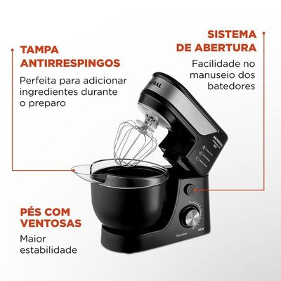Batedeira Planetária Mondial Premium Bp-01p-b Batedeira Planetária-220v-preto/inox 220V