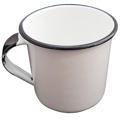 Caneca Esmaltada Xícara de Café Chá 400ml Caneca Agata Branco