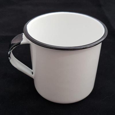 Caneca Esmaltada Xícara de Café Chá 400ml Caneca Agata Branco