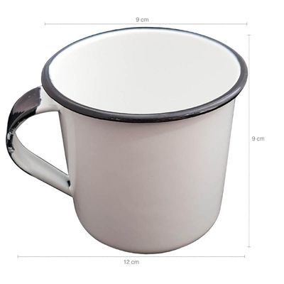 Caneca Esmaltada Xícara de Café Chá 400ml Caneca Agata Branco