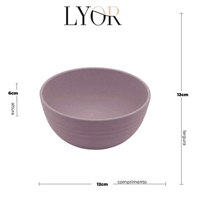 12 Bowls de Bambu Tigela Cumbuca 12x6cm Lyor Lines Sortidas Sobremesa Petiscos Frutas
