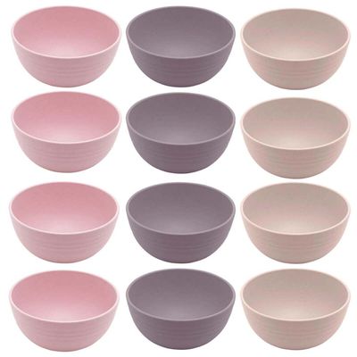 12 Bowls de Bambu Tigela Cumbuca 12x6cm Lyor Lines Sortidas Sobremesa Petiscos Frutas