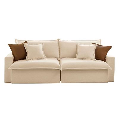 Sofá Dallas Linho Dois Módulos De 90cm B15 Meu Sofá Online A294 Linho Creme
