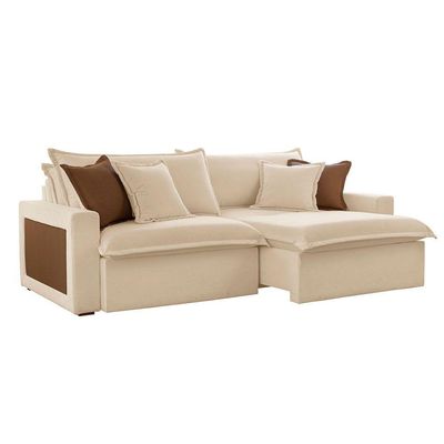 Sofá Dallas Linho Dois Módulos De 90cm B15 Meu Sofá Online A294 Linho Creme