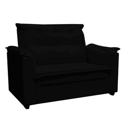Sofá 2 Lugares Namoradeira Marrocos 1,40m Sala De Tv Estar Recepção Suede Preto Mabe Magazine