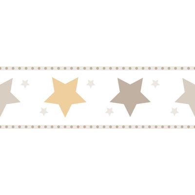 Faixa De Parede Treboli Estrelas Cinzas 5943