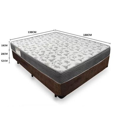 Cama Box Casal Suede + Colchão De Espuma D33 - Serene - 138cm Marrom