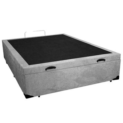 Cama Box Baú Viúva Serene Suede Cinza 128x188x44