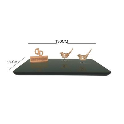 Somente Tampo Quadrado Laqueado Com Vidro 130cm Preto