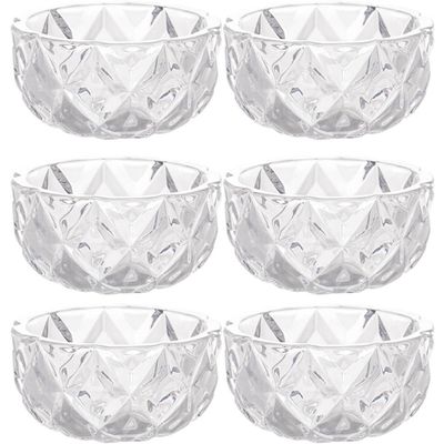 Conjunto de Potes de Sobremesa 6pçs Lyor 270ml Bowls de Cristal de Chumbo Deli Diamond