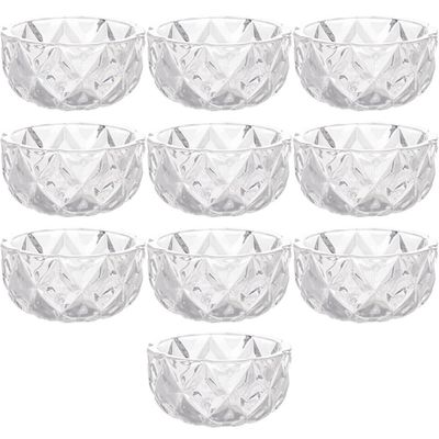 Kit 10 Cinzeiros de Cristal de Chumbo Bonitos para Hotéis Restaurantes Bowls Diamond Lyor