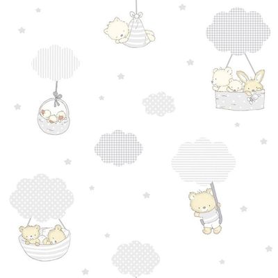 Papel De Parede Treboli Balões Cinza 5803 - Rolo 10m X 0,53m