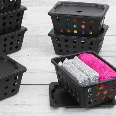 Kit 6 Caixas Organizadoras 18x14x8cm Com Alça Cesto Plástico Coza Organizador