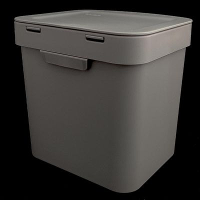 Kit Pia Cozinha Escorredor Pratos Lixeira 2,5L Porta Detergente Chumbo