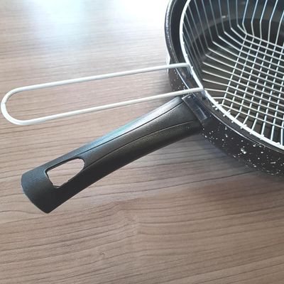 Frigideira Com Tampa E Cesto Para Fritura 2,7l Frigideira Esmaltada 3 Em 1 Fritadeira