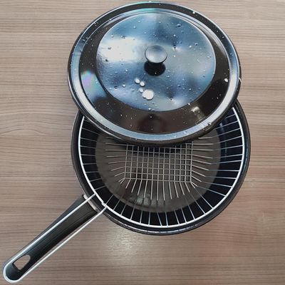 Frigideira Com Tampa E Cesto Para Fritura 2,7l Frigideira Esmaltada 3 Em 1 Fritadeira