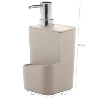 Dispenser Para Detergente Esponja 650ml Sabão Líquido Bege