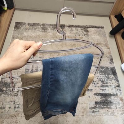 Cabide Triplo para Organizar Calças Calceiro Transparente Closet Guarda Roupas Cinquetti