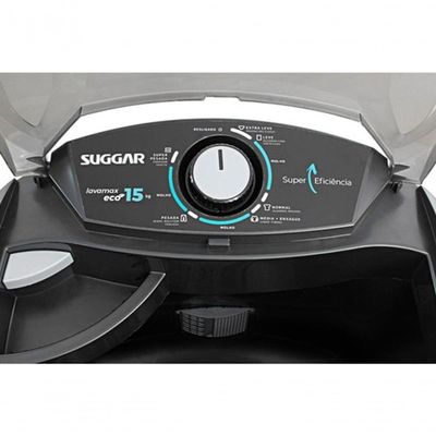 Lavadora Lavamax Eco 15kg Preta Suggar Preto 110V