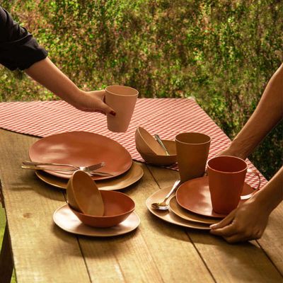 Kit 6 Pratos Rasos Orgânicos 26cm Lyor Colorido Mesa Posta Servir Hotel Restaurante