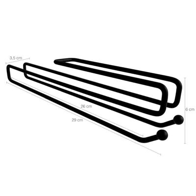 Conjunto 4 Suportes Porta Taças de Encaixe 26cm Organizadores de Armário Preto Fosco