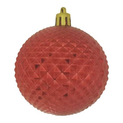 Bola De Natal Vermelha Kit Misto 7cm - 12 Unidades