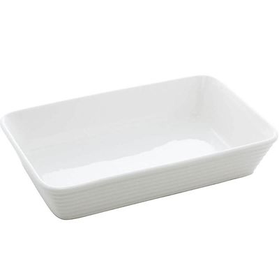 Conjunto 5 Travessas Refratários de Porcelana Branca 750ml Buffet Restaurante Línea Lyor