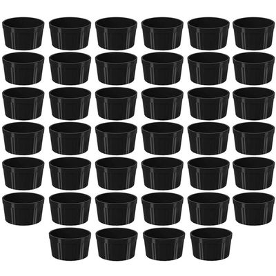 Jogo 40 Potinhos de Molho Ramekim para Servir Petiscos 150ml Ramequim Preto Coza
