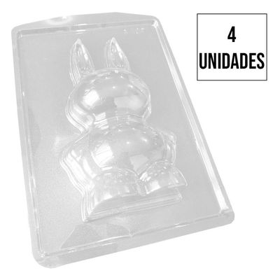 Forma De Silicone Coelho Grande 10,2cm X 18cm - 4 Unidades