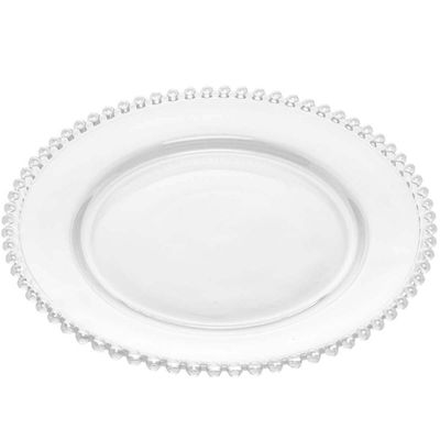 Jogo de Pratos Rasos 28cm de Cristal 20 peças Linha Pearl Wolff para Mesa Posta Restaurantes