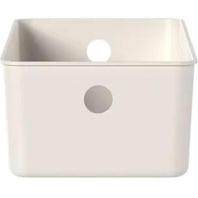 Cesto Organizador Bege 34x15x9cm Flow 4,5L Ou Caixa Multiuso Perfurações
