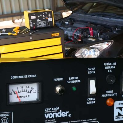 Carregador De Bateria Automotivas 220v CBV1600 Vonder Carga Rápida E Carga Lenta 32ah-150ah